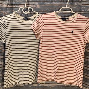 Bundle of two striped Ralph Lauren Sport tees.